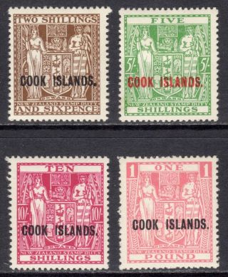 Cook Islands 1936 - 44 Postal Fiscal Wmk Single Nz Star Set M,  Sg 118 - 121 Cat £250