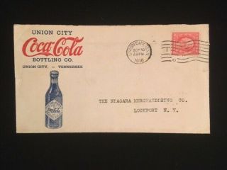 Tn Union City 1916 Cover Coca - Cola Bottling Co Very Early Adv Cc,  Allover Reverse