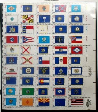 Buffalo Stamps: Scott 1633 - 1682 Flags Souvenir Sheet,  Nh,  Fv = $6.  50