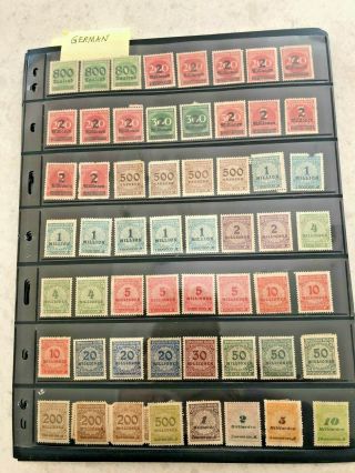 German Postage Stamps 16 Organized Pages