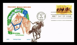 Dr Jim Stamps Us Churchill Downs Aristides Horse Racing Fdc Jackson Cover