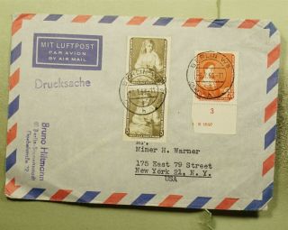 Dr Who 1959 Germany Berlin To Usa Pair Air Mail C129089