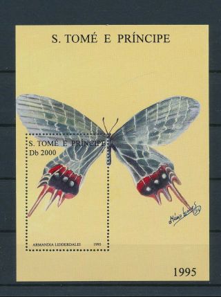 Lk63800 Sao Tome E Principe Insects Bugs Flowers Butterflies Sheet Mnh