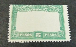 Nystamps Paraguay Stamp Og H Center Missing Error