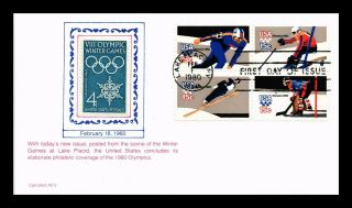 Dr Jim Stamps Us Olympic Winter Games Fdc Combo Carrollton Cover Block Of Four