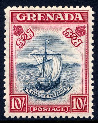 Grenada 1938 - 50 Kgvi Definitive 10/ - Scarce Perforated 12 Fresh Mounted