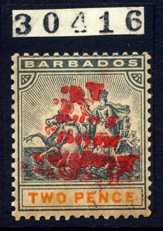 Barbados 1907 Kingston Relief 1d On 2d Opt Double & Inverted Error Bpa Cert