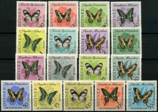 Guinea 1963 Sg 383 - 399 Butterflies Mnh Set D58311