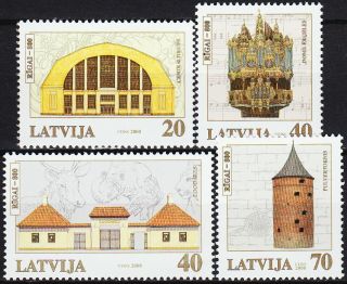 Latvia 800th Ann Riga Monuments 2000 Mnh - 8,  50 Euro
