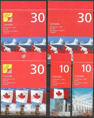Canada 80 Decimal Self Adhesive Flag Stamps In 5 Booklets,  Um.  Face $51.  30.