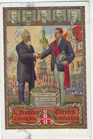 Germany 1913 XII Turnfest card with special cancel and vignette as card 2