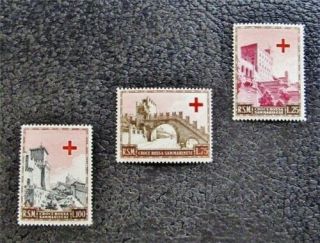 Nystamps Italy San Marino Stamp 305 - 307 Og Nh $60