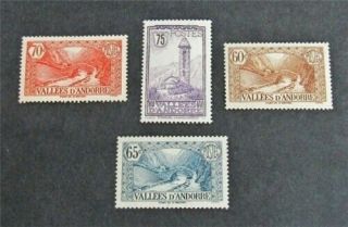 Nystamps French Andorra Stamp 40//44 Og H $34