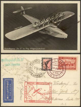 Germany 1931 - Air Mail Postcard Flight To Usa 34828/10