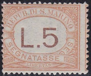 San Marino 1925 Postage Due L.  5 Mnh T21205