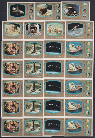 P706.  5x Fujeira - Mnh - Space - Apollo Missions - Imperf