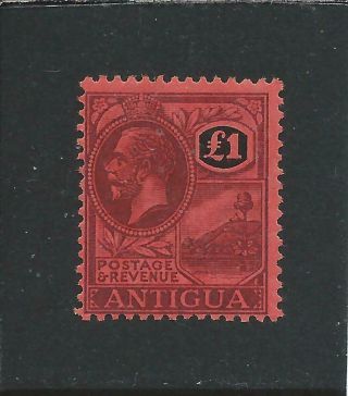 Antigua 1921 - 29 £1 Purple & Black/red Lmm Sg 61 Cat £275