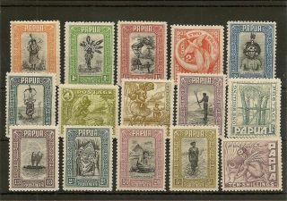 Papua 1932 Pictorial Defins Set To 10/ - Sg130/44