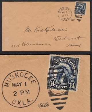 565,  14 - Cent American Indian Fdc Postmrkd " Muskogee ",  May 1,  1923.  Cats $1,  000,
