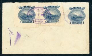 Nicaragua Postal History Lot 79 Scott 133a X2 On 5c Pse Cancelled Diriamba $$$