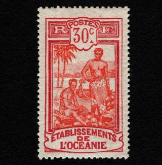Opc 1922 French Polynesia Oceania 30c Kanakas Sc 36 Hinged 34402