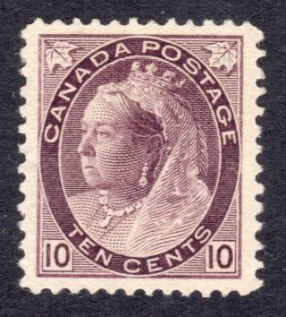 Canada 1898 - 1902 Qv Numerals 10c Deep Brownish Purple Un. ,  Sg 164 Cat £170