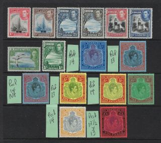 Bermuda Scott 118 - 128 George Vi Complete Set,  2 (16 Stamps) Most Extra Lh