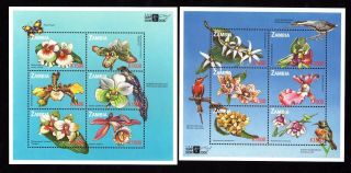 Zambia 2000 4 Sheets Of Stamps Mi 1138 - 1159 Mnh Cv=32€