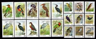 Zambia 1987 Group Of 19 Stamps Mi 385 - 403 Mnh Cv=45€