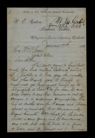1880 Cheyenne,  Wyoming Letter - Trading With Indians,  Hunting Antelope,  Travels