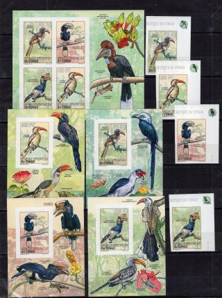 Congo 2012 - Birds On Postage Stamps - Imperf.  Mnh Ae1