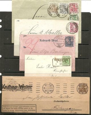 Germany - 4 Old Covers (3 Postal Stationery),  3 Germania Items On Piece,  2 W/ads
