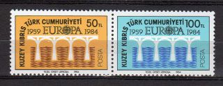 Cyprus Occupied (turkish) 1984 Europa Cept (pair) Mnh -