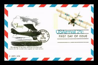 Dr Jim Stamps Us Curtiss Jenny Air Mail First Day Postal Card San Diego