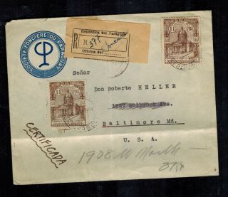 1940 Asuncion Paraguay Airmail Cover To Baltimore Md Usa