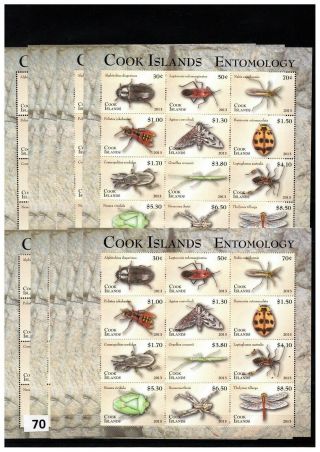 == 10x Cook Islands - Mnh - Insects
