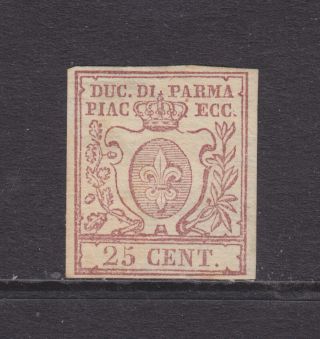 Parma Sc 10 Mog.  1857 25c Red Brown Coat Of Arms.