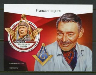 Guinea 2019 Masons Charles Lindbergh Clark Gable Souvenir Sheet Fdc