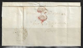GB QV 1840 2d blue,  plate 1,  4 margins,  tied by black MC to cover 3