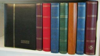 8 X Large 64 Page Stockbooks - Various Colours -
