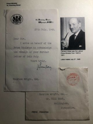 1948 London England Official Cover To Wellington Clement Attlee Prime Minister