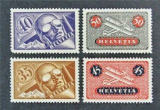 Nystamps Switzerland Stamp C6 - C9 Og H $40