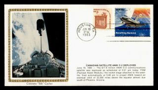 Dr Who 1983 Space Canadian Satellite Colorano Silk Cachet Houston Tx E52080