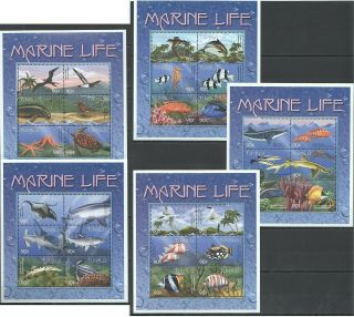 R1090 Tuvalu Fauna Fish & Marine Life 5kb Mnh Stamps