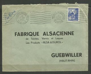 Tunisia.  1954.  Cover.  Roustan To Guebwiller – Fabrique Alsacienne.