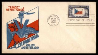 Mayfairstamps Us Fdc 1943 Czechoslovakia Will Be Again Washington Dc First
