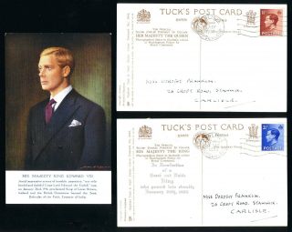 Edward Viii Fdi 1 Sep 1936 1/2d On Reverse Of A Post Card Of Edward Viii