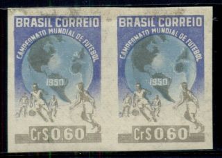 Brazil 696,  60c Soccer Imperf Pair,  Og,  Nh,  W/staining At Top,  Still Scarce