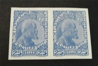 Nystamps Liechtenstein Stamp 3b Og Nh Imperf Pairs