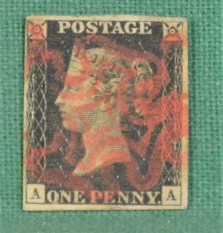 Gb Stamps Victoria 1840 1d Penny Black (n5)